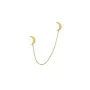 Jane Kønig Double Half Moon NO. 2 chain stud Brinco Avulso Aço Inoxidável Dourado DHMC-AW26-SS-G