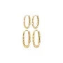 Pilgrim SENSE hoop earrings, 2-in-1 set Brincos Latão Dourado 132542053