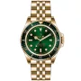 Relógio OceanX Sharkmaster-V VSMS516 com mostrador Verde, caixa de 42 mm de diâmetro e Elo de Metal na cor Ouro.