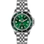 Relógio OceanX Sharkmaster-V Steel VSMS533 com mostrador Verde, caixa de 42 mm de diâmetro e Elo de Metal na cor Prata.