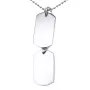 Auxere Double Dog Tag Colar Aço Inoxidável KXD0281