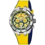 Relógio Festina Chrono Bike F20671/4 com mostrador Amarelo, caixa de 44 mm de diâmetro e Pulseira de borracha na cor Amarelo.