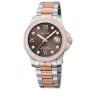 Relógio Jaguar Lady Diver J894/2 com mostrador Marrom, caixa de 35 mm de diâmetro e Elo de Metal, Bicolor na cor Ouro rosé, Prata.