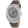 Relógio Mondia Madison Forma MI-W-817-SS-SL-CP com mostrador Prata, caixa de 40 mm de diâmetro e Pulseira de couro na cor Marrom.