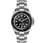 Relógio OceanX Sharkmaster 1000 SMS1018 com mostrador Preto, caixa de 44 mm de diâmetro e Elo de Metal na cor Prata.
