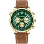 Relógio Studsgaard Aviator S0003 com mostrador Verde, caixa de 44 mm de diâmetro e Pulseira de couro na cor Marrom.