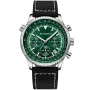 Relógio Studsgaard Aviator S0012 com mostrador Verde, caixa de 44 mm de diâmetro e Pulseira de couro na cor Preto.
