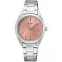 Relógio Seiko Classic Ladies SUR529P1 com mostrador Rosa, caixa de 30 mm de diâmetro e Elo de Metal na cor Prata.