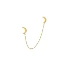 Jane Kønig Double Half Moon NO. 2 chain stud Brinco Avulso Aço Inoxidável Dourado DHMC-AW26-SS-G