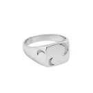 Jane Kønig Half Moon NO. 2 Signet Ring Anel Aço Inoxidável HMSR-AW26-SS-S
