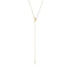 Jane Kønig Half Moon NO. 2 Tie Necklace Colar Aço Inoxidável Dourado HMTN-AW26-SS-G